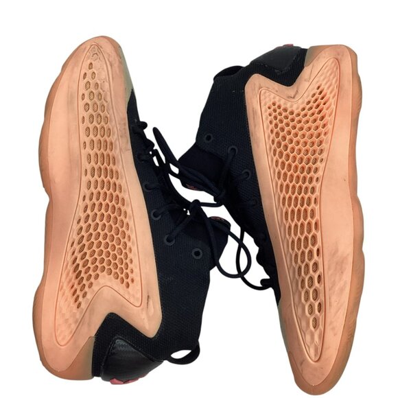 Adidas AE 1 Anthony Edwards Mens 7 Basketball Shoes Black & Orange Lace-Up High- - Picture 4 of 11